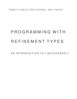 Programming With Refinement Types
