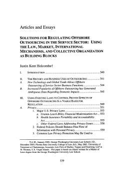 Solutions for Regulating Offshore Outsourcing in the