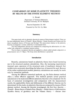 comparison of some plasticity theories by means of the finite