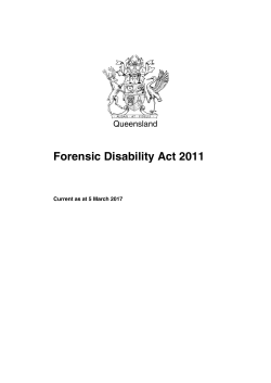 Forensic Disability Act 2011