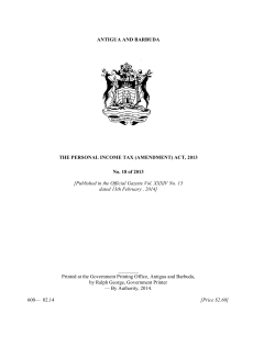 Personal Income Tax, Amendment Act, 2013