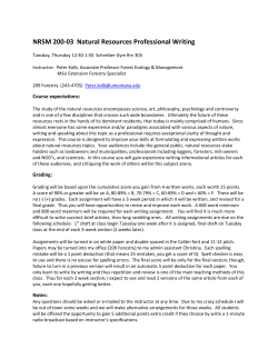 NRSM200 Natural Resources Professional Writing