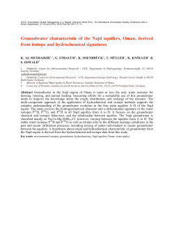 Groundwater characteristic of the Najd aquifers, Oman, derived from