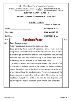 QUESTION PAPER : CLASS : 8 SECOND TERMINAL
