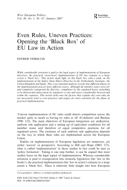 Even Rules, Uneven Practices: Opening the `Black Box` of EU Law in