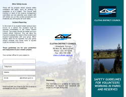 safety guidelines for volunteers working in parks and reserves