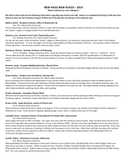 new faces new places &ndash; 2014 - Illinois Wesleyan University