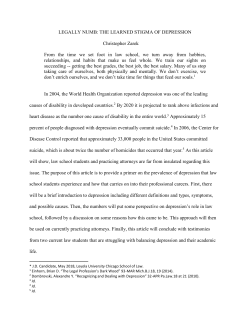 Legally Numb: The Learned Stigma of Depression