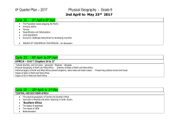 3rd and 4th Quarter Plan &ndash; 2017 Physical Geography