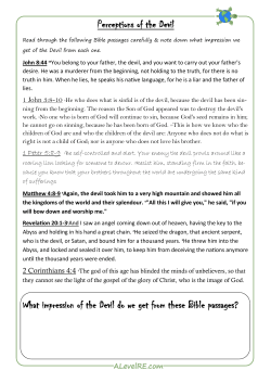 Perceptions of the Devil What impression of the Devil do we get from