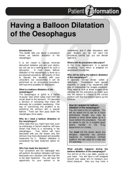 Having a Balloon Dilatation of the Oesophagus