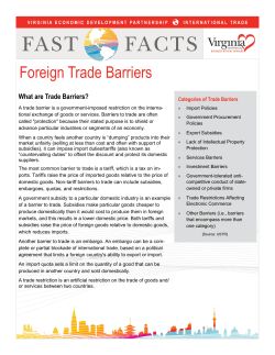 Foreign Trade Barriers