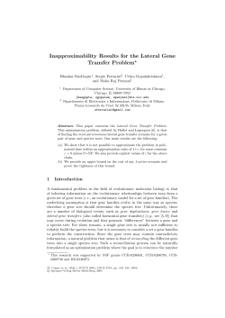 Inapproximability Results for the Lateral Gene Transfer Problem⋆