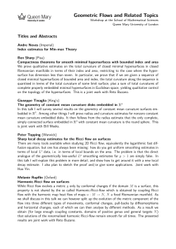 Geometric Flows and Related Topics