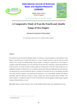 A Comparative Study of Ivan the Fourth and Alaafin Sango of Oyo