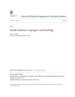 Inside inclusion: Asperger`s and teaching - Research Online