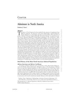 Admixture in North America - University of Toronto Mississauga
