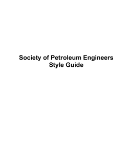 Society of Petroleum Engineers Style Guide