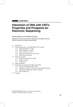 Interaction of DNA with CNTs: Properties and Prospects for
