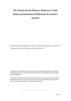 The Aeneid and the Illusory Authoress: Truth, fiction and feminism in
