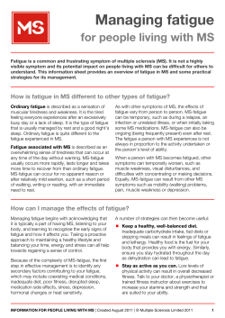 Managing fatigue