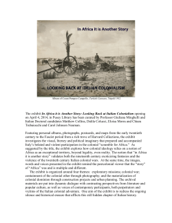 The exhibit In Africa it is Another Story: Looking Back at Italian