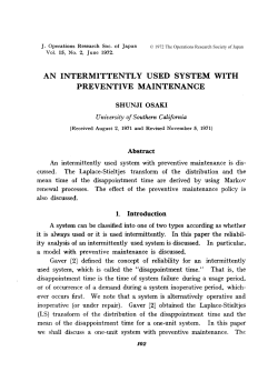 an intermittently used system with preventive maintenance