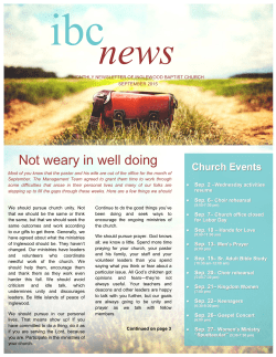 Not weary in well doing - Inglewood Baptist Church