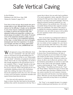 Safe Vertical Caving