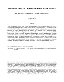 Shareholder Voting and Corporate Governance Around the World