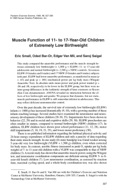 Muscle Function of 1 1 - to 17-Year-Old Children of