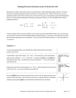 Plotting Piecewise Functions on the TI-82/83/83+/84+