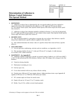 Determination of Adhesion to Release Coated Substrates: Wet