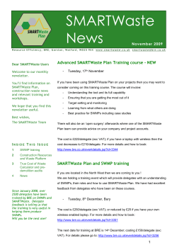 SMARTWaste Newsletter Nov09