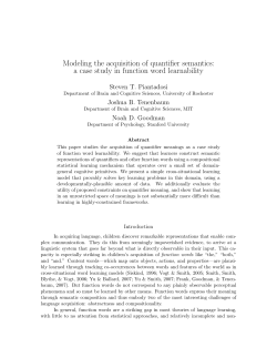 Modeling the acquisition of quantifier semantics: a case study in