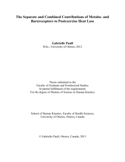 and Baroreceptors to Postexercise Heat Loss - uO Research