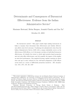 Determinants and Consequences of Bureaucrat