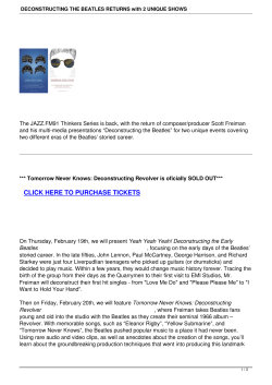 DECONSTRUCTING THE BEATLES RETURNS with 2