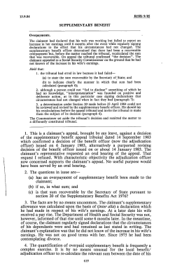 R(SB) 9/85 - Overpayments - Meaning of