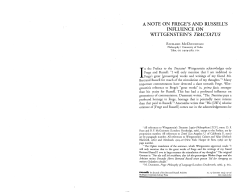 A Note on Frege`s and Russell`s Influence on Wittgenstein`s Tractatus