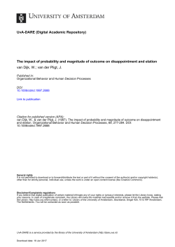 The impact of probability and magnitude of outcome on - UvA-DARE