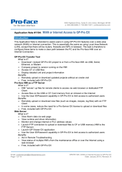 Application Note #1184: WAN or Internet Access to GP