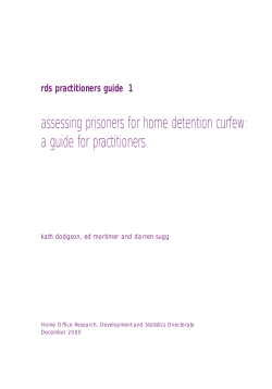 rds practitioners guide 1 assessing prisoners for home detention