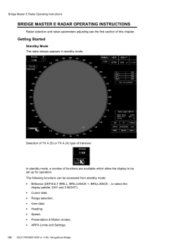 BRIDGE MASTER E RADAR OPERATING INSTRUCTIONS