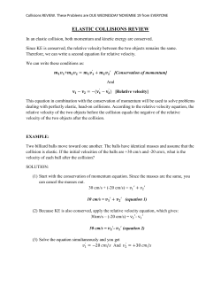 elastic collisions review