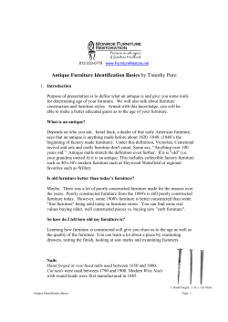 Antique Furniture ID Basics June 2010
