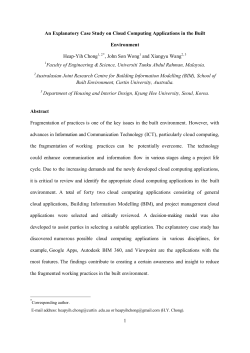 1 An Explanatory Case Study on Cloud Computing Applications in