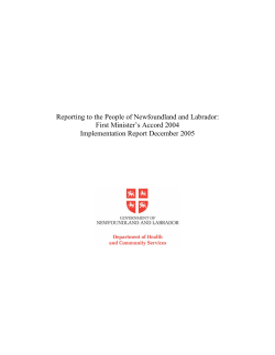 Reporting to the People of Newfoundland and Labrador: