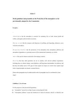 Annex I Draft guidelines and preamble on the Protection of the