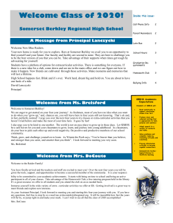Freshmen Orientation Newsletter - Somerset Berkley Regional High